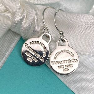 Tiffany & Co mini round tag earrings Return to Tiffany box